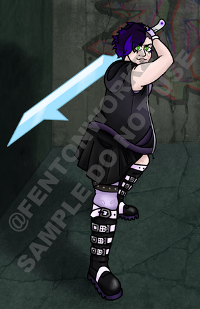 full-body &amp; background coloured commission for @jabrose